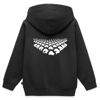 Geometrische Punkte in Pfeil Form - Kinder Premium Organic Zip Hoodie - Schwarz - Hinten - AI Model Kid Male (0cm)