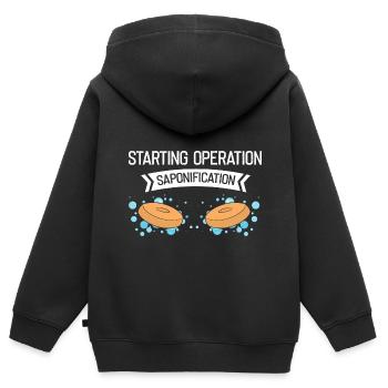 Seifenherstellung Design für Seifensieder Designs - Kinder Premium Organic Zip Hoodie - Schwarz - Hinten - AI Model Kid Male (0cm)