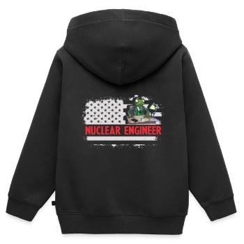 Kernenergie Spruch für Kernenergie - Kinder Premium Organic Zip Hoodie - Schwarz - Hinten - AI Model Kid Male (0cm)