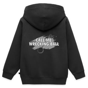 Démolition et rénovation de maisons - Sweat Premium à capuche zippé enfant bio - noir - Dos - AI Model Kid Male (0cm)