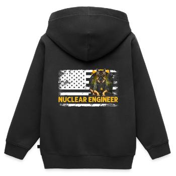 Nuklearingenieur für Kernkraftwerk und Kernenergie - Kinder Premium Organic Zip Hoodie - Schwarz - Hinten - AI Model Kid Male (0cm)