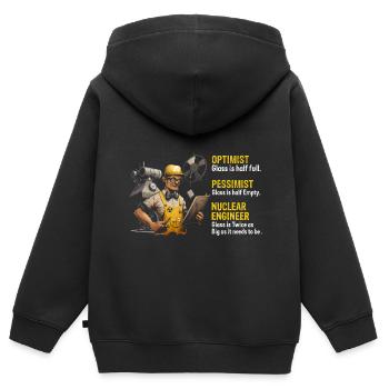 Erneuerbare Nukleare Spruch für Nukleartechnik - Kinder Premium Organic Zip Hoodie - Schwarz - Hinten - AI Model Kid Male (0cm)