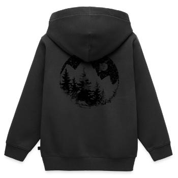 Berglandschaft bei Nacht - Kinder Premium Organic Zip Hoodie - Schwarz - Hinten - AI Model Kid Male (0cm)