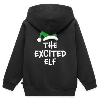 L’elfe excité - Sweat Premium à capuche zippé enfant bio - noir - Dos - AI Model Kid Male (0cm)