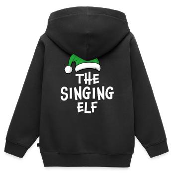 Die singende Elfe - Kinder Premium Organic Zip Hoodie - Schwarz - Hinten - AI Model Kid Male (0cm)