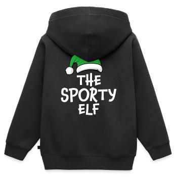 Der sportliche Elf - Kinder Premium Organic Zip Hoodie - Schwarz - Hinten - AI Model Kid Male (0cm)