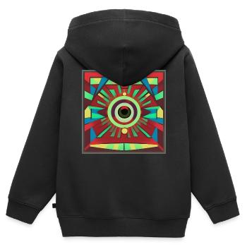 Eye Pop Art - Kids Premium Organic Zip-up Hoodie - black - Back - AI Model Kid Male (0cm)