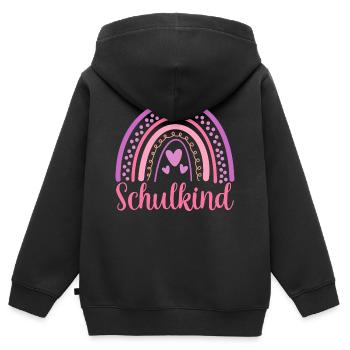 Schulkind Einschulung Schulanfang Mädchen - Kinder Premium Organic Zip Hoodie - Schwarz - Hinten - AI Model Kid Male (0cm)
