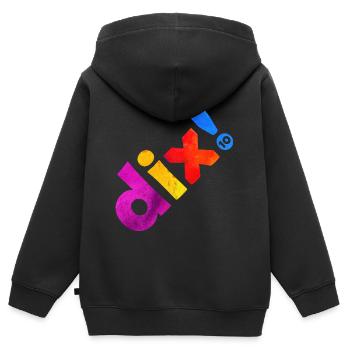 ZEHN 10 JAHRE 10. GEBURTSTAG - Kinder Premium Organic Zip Hoodie - Schwarz - Hinten - AI Model Kid Male (0cm)