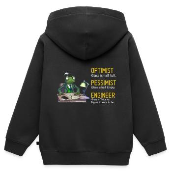 Kernenergie Spruch für Kernenergie - Kinder Premium Organic Zip Hoodie - Schwarz - Hinten - AI Model Kid Male (0cm)