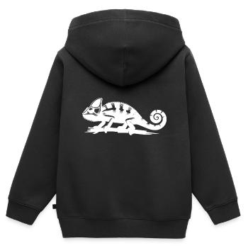 Terrarium Chamäleon Meister der tierischen Tarnung - Kinder Premium Organic Zip Hoodie - Schwarz - Hinten - AI Model Kid Male (0cm)
