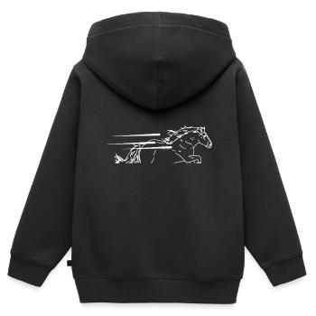 Cheval - Sweat Premium à capuche zippé enfant bio - noir - Dos - AI Model Kid Male (0cm)