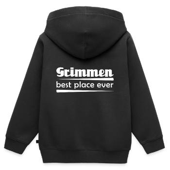 Grimmen - Stadt best place ever - Kinder Premium Organic Zip Hoodie - Schwarz - Hinten - AI Model Kid Male (0cm)