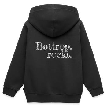 Bottrop - Textdesign mit Stadtnamen - Kinder Premium Organic Zip Hoodie - Schwarz - Hinten - AI Model Kid Male (0cm)