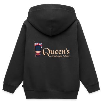 Britische Königin Monarchie Platin-Jubiläum 70. Jahr - Kinder Premium Organic Zip Hoodie - Schwarz - Hinten - AI Model Kid Male (0cm)
