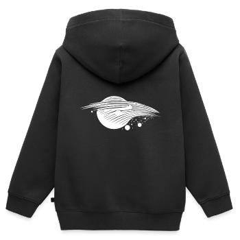 Gravité des trous noirs et horizon des événements - Sweat Premium à capuche zippé enfant bio - noir - Dos - AI Model Kid Male (0cm)