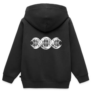 Doppelhelix DNA-Strang Nukleotiden Kette - Kinder Premium Organic Zip Hoodie - Schwarz - Hinten - AI Model Kid Male (0cm)