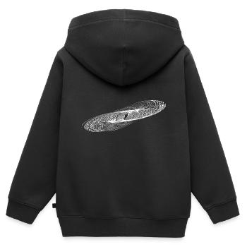 Geometrische Kreis Ellipsen Linien - Kinder Premium Organic Zip Hoodie - Schwarz - Hinten - AI Model Kid Male (0cm)