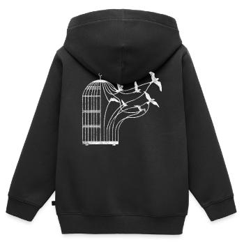 Vögel Käfig Geschenk Vogel Vogel shirt - Kinder Premium Organic Zip Hoodie - Schwarz - Hinten - AI Model Kid Male (0cm)