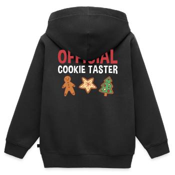 Cookie officiel de cuisson cookie - Sweat Premium à capuche zippé enfant bio - noir - Dos - AI Model Kid Male (0cm)