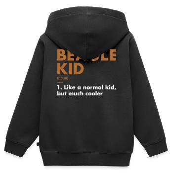 Beagle Kid Définition - Sweat Premium à capuche zippé enfant bio - noir - Dos - AI Model Kid Male (0cm)