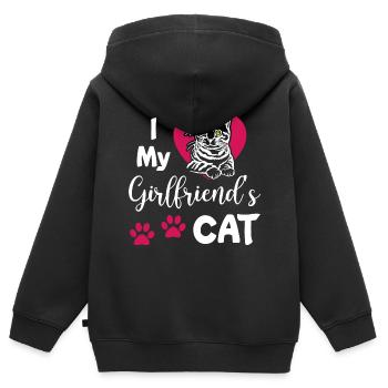 J’aime le chat de mes copines - Sweat Premium à capuche zippé enfant bio - noir - Dos - AI Model Kid Male (0cm)