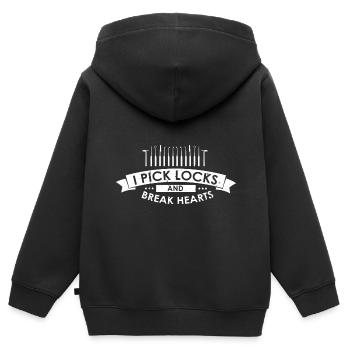 Schlüsselnotdienst Herzensbrecher Lockpicking - Kinder Premium Organic Zip Hoodie - Schwarz - Hinten - AI Model Kid Male (0cm)