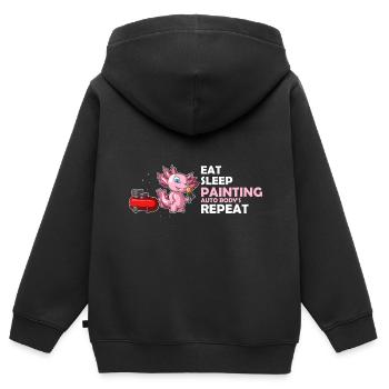 Dicton de carrossier pour les peintres automobiles - Sweat Premium à capuche zippé enfant bio - noir - Dos - AI Model Kid Male (0cm)
