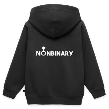 Non-binary non-binary non-binary gender symbol - Kids Premium Organic Zip-up Hoodie - black - Back - AI Model Kid Male (0cm)