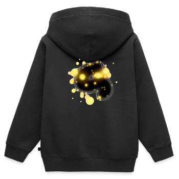 Design - Kinder Premium Organic Zip Hoodie - Schwarz - Hinten - AI Model Kid Male (0cm)