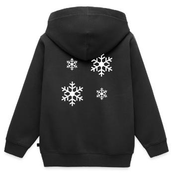 Weiße Schneeflocke / weiße Schneeflake - Kinder Premium Organic Zip Hoodie - Schwarz - Hinten - AI Model Kid Male (0cm)