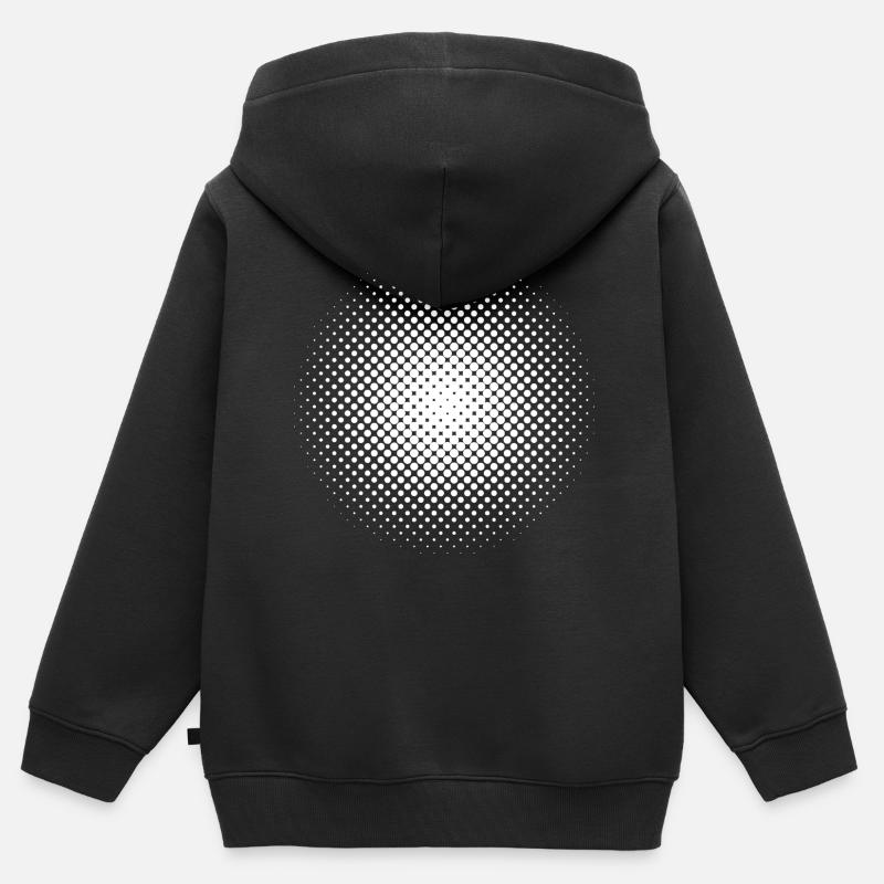 Optical illusion pattern circle geometry gift - Kids Premium Organic Zip-up Hoodie - black