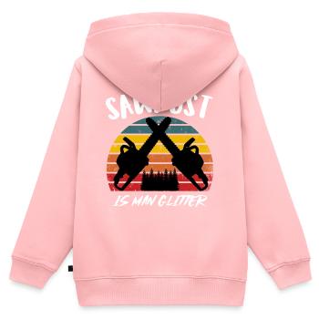 Lumberjack, Sawdust is man glitter, Funny chainsaw - Kids Premium Organic Zip-up Hoodie - rose - Back - AI Model Kid Female (0cm)