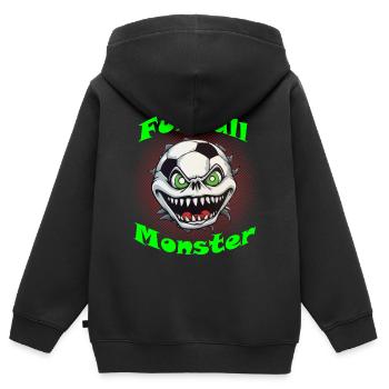 fußball monster - Kinder Premium Organic Zip Hoodie - Schwarz - Hinten - AI Model Kid Male (0cm)