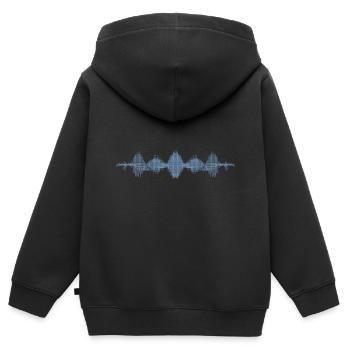 Musikfrequenz Ton Wellen Physik und Sound - Kinder Premium Organic Zip Hoodie - Schwarz - Hinten - AI Model Kid Male (0cm)