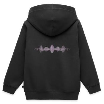 Musikfrequenz Ton Wellen Physik und Sound - Kinder Premium Organic Zip Hoodie - Schwarz - Hinten - AI Model Kid Male (0cm)