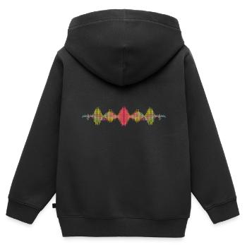 Musikfrequenz Ton Wellen Physik und Sound - Kinder Premium Organic Zip Hoodie - Schwarz - Hinten - AI Model Kid Male (0cm)