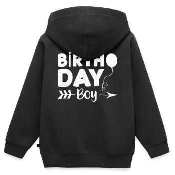 Birthday Boy - Birthday - Kinder Premium Organic Zip Hoodie - Schwarz - Hinten - AI Model Kid Male (0cm)