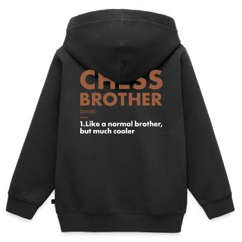 Chess Player Brother Definition Chess - Kinder Premium Organic Zip Hoodie - Schwarz - Hinten - AI Model Kid Male (0cm)