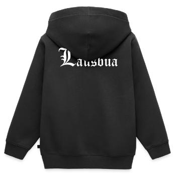 Lausbua mit Hirsch - Kinder Premium Organic Zip Hoodie - Schwarz - Hinten - AI Model Kid Male (0cm)