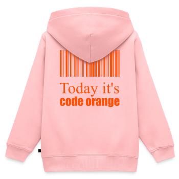 Code orange - Sweat Premium à capuche zippé enfant bio - rose - Dos - AI Model Kid Female (0cm)