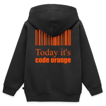 Code orange - Sweat Premium à capuche zippé enfant bio - noir - Dos - AI Model Kid Male (0cm)