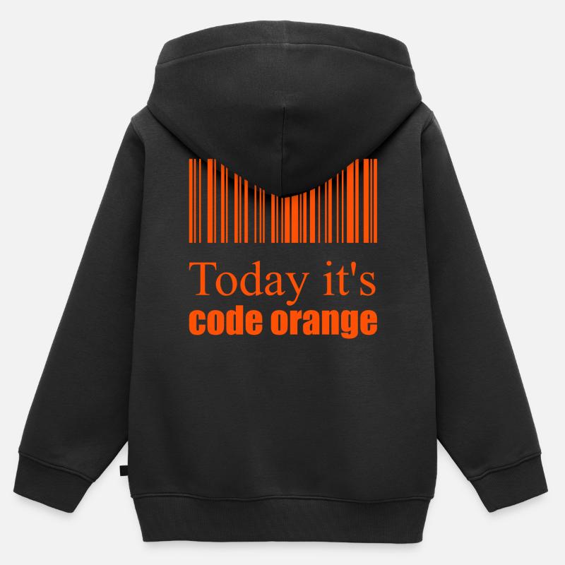 Code orange - Kids Premium Organic Zip-up Hoodie - black