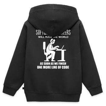Software Engineer - Kids Premium Organic Zip-up Hoodie - black - Back - AI Model Kid Male (0cm)