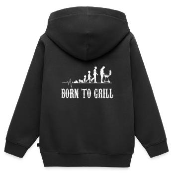 Cadeau de naissance naissance bébé grillons - Sweat Premium à capuche zippé enfant bio - noir - Dos - AI Model Kid Male (0cm)