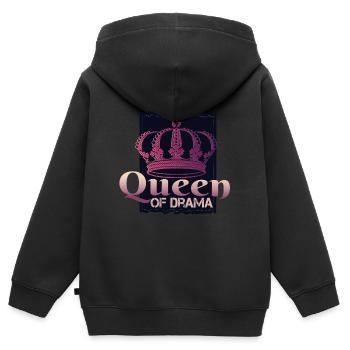 Reine du drame - reine du drame - Sweat Premium à capuche zippé enfant bio - noir - Dos - AI Model Kid Male (0cm)