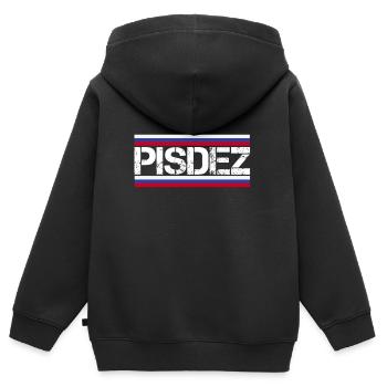PISDEZ - Pisdetz - Chemise Pizdez пиздец Russie - Sweat Premium à capuche zippé enfant bio - noir - Dos - AI Model Kid Male (0cm)