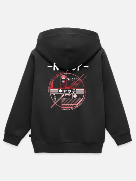 Estilo K Pop - Moda K-Pop - Premium børne zip-hættetrøje økologisk - sort
