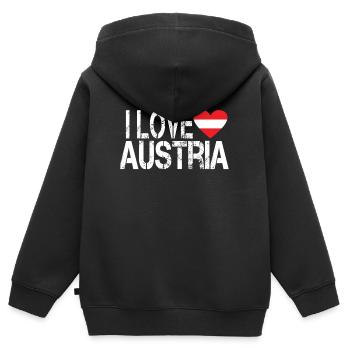 I Love Austria I love Austria - Kids Premium Organic Zip-up Hoodie - black - Back - AI Model Kid Male (0cm)