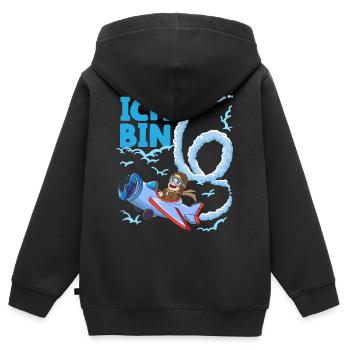 6. Geburtstag Pilot Flugzeug Jungen Geschenk - Kinder Premium Organic Zip Hoodie - Schwarz - Hinten - AI Model Kid Male (0cm)